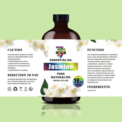 Jasmine Essential Oil (16 oz / 480 ml) – Jasmine Oils for diffusers, humidifiers, Home Baths, Cleaning Products, Yoga, DIY Soaps and DIY Scented Candles