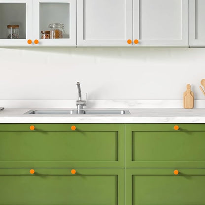Ravinte 30 Pack Cabinet Knobs Orange Kitchen Cabinet Knobs Round Dresser Drawer Pulls Closet Door Pulls 1-1/5 Inch