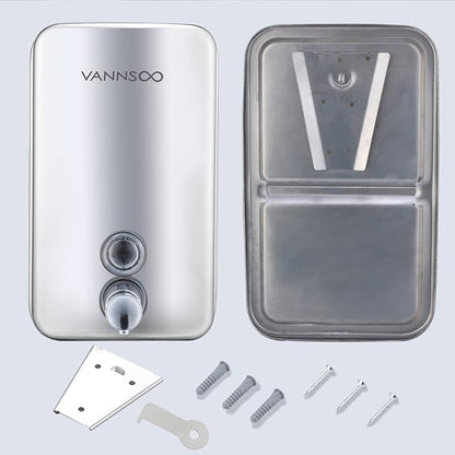 Commercial Soap Dispenser Wall Mount Stainless Steel Manual Liquid Pump Rust-Proof Leak Free for Bathroom (37 fl.oz./1100ml)