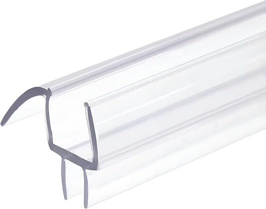 KC Hardware Frameless Shower Door Bottom Seal Strip with Drip Rail - Shower Door Seal Sweep for 3/8 Inch Thick Glass - Acts as a Leak Guard to Prevent Water Leaks - 36 Inch - Ultra Clear - Pack of 1