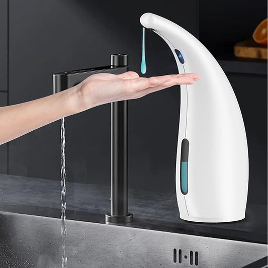 Automatic Soap Dispenser Touchless,300ML Hand & Dish Countertop Electric Liquid Rechargeable Dispenser with Sensor,Modern 4 Gear Adjustable Waterproof Kitchen Auto Soap Pump（White）