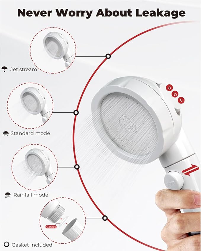 CAMPLUX Hand Held Showerhead with 11.48 FT Hose, Portable Spray Shower Head, High Pressure Shower Head with ON/Off Switch