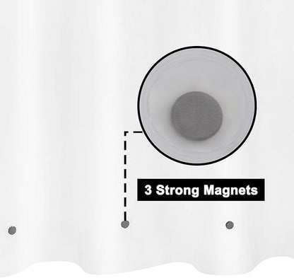Barossa Design Frosted Stall Shower Curtain Liner with 3 Magnets - 36" x 72", Waterproof PEVA Shower Liner for Small Bathroom Stall, PVC Free, Metal Grommets - Frost, 36X72