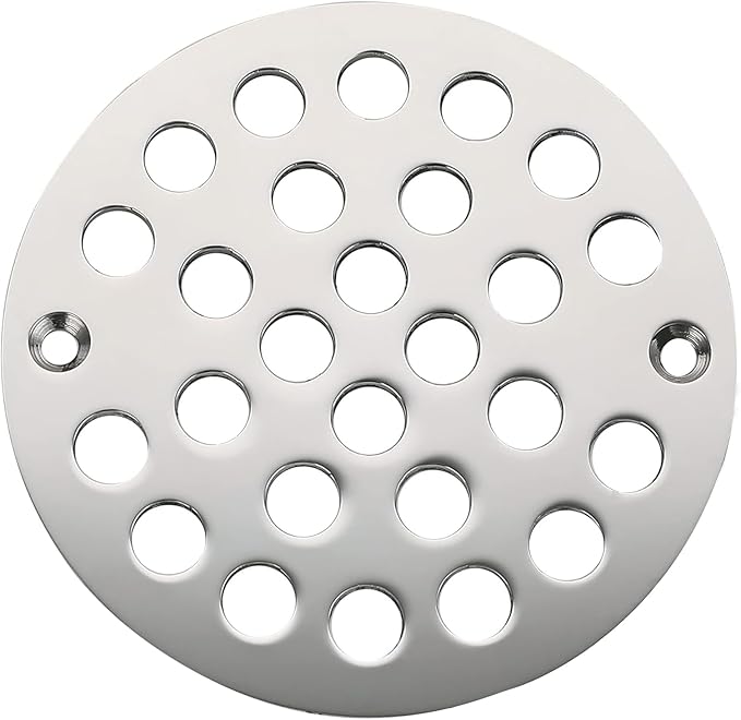 4 Inch Shower Drain Cover,Round Screw-in Floor Drain Cover,Easy-to-Install Replacement Cover