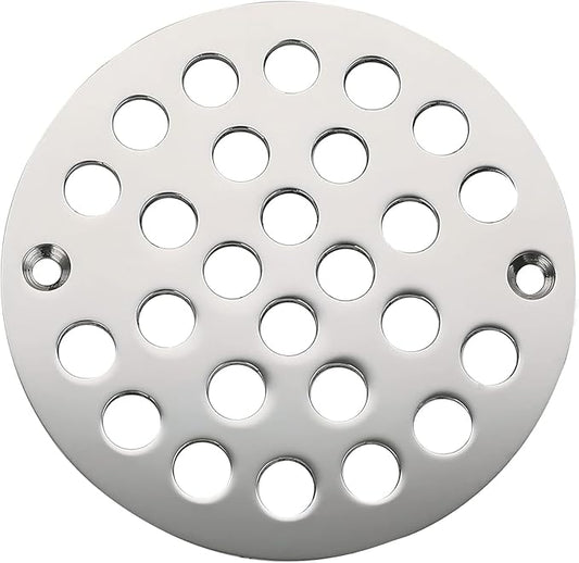 4 Inch Shower Drain Cover,Round Screw-in Floor Drain Cover,Easy-to-Install Replacement Cover