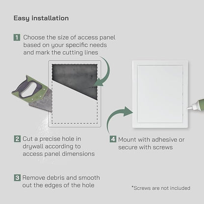 Vent Systems 8'' x 10'' Inch White Metal Access Panel - Easy Access Doors - Access Panel for Drywall, Wall, Electrical and Plumbing Service Door