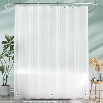 AmazerBath Shower Liner, 72x78 Plastic Frosted Shower Curtain Liner, PEVA Cute Shower Curtain Liners, Vinyl Waterproof Shower Curtain Liner with 3 Magnets, Lightweight Shower Curtains for Bathroom