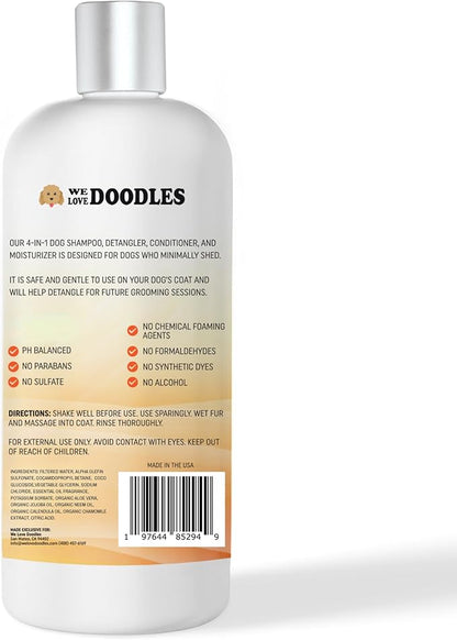 Dog Shampoo and Conditioner & Detangler - Best Goldendoodles, Poodles & Doodle Shampoo for Smelly Dogs - Sensitive Skin Puppy Shampoo - Made in The USA, Doodle Must Haves, 16OZ (Mango)