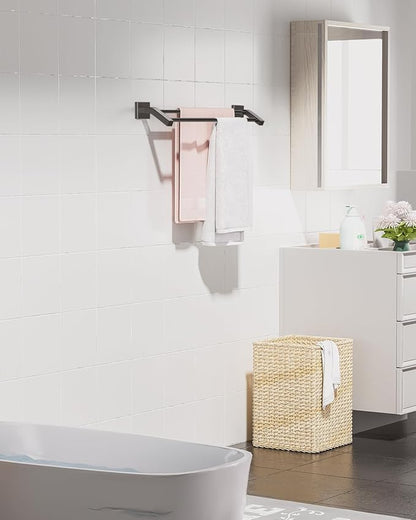 Alise Bath Double Towel Bars,Towel Holder Towel Racks for Bathroom Lavatory,24 Inch SUS304 Stainless Steel Towel Hanger Towel Rail Wall Mount,Matte Black