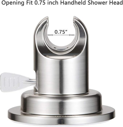 JiePai Suction Cup Shower Head Holder, Adhesive Suction Handheld Shower Head Holder Bracket,Removable Wall Mount Head Holder for Bathroom,Brushed Nickel