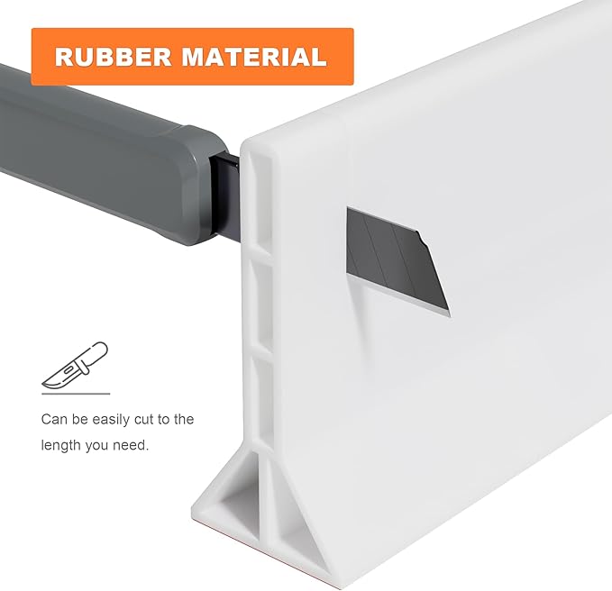 3.8'' High Shower Threshold Water Dam Collapsible Shower Water Splash Guard for Shower Water Blocker for Wet and Dry Separation Bathroom and Kitchen (80 Inch)