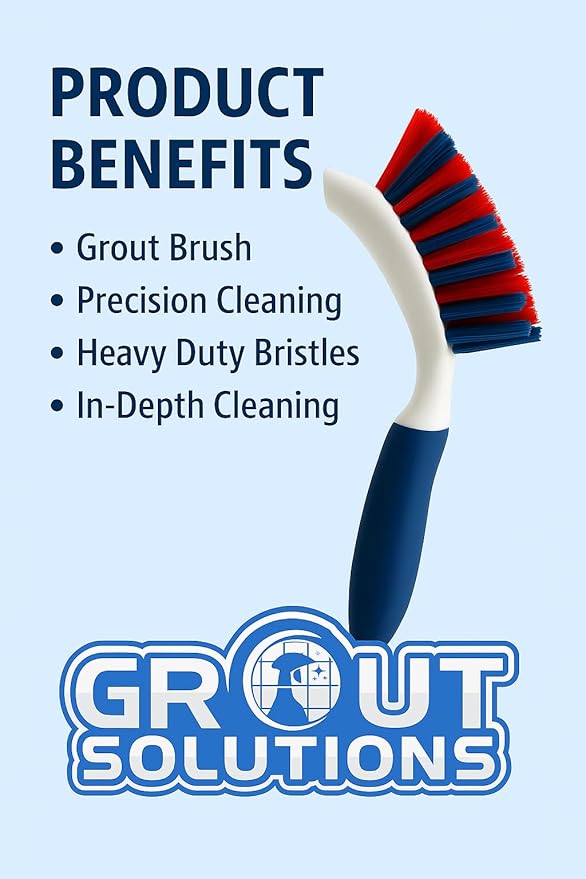 Grout Brush with Stiff Bristles – Heavy-Duty Scrub Brush for Tile, Bathroom, Shower, and Floor Cleaning – Precision Hand Cleaning Tool