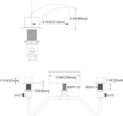 sumerain Roman Tub Faucets Brushed Nickel,Waterfall Spout for High Flow Rate,Include Valve and Trim Set