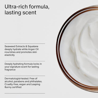 Salt & Stone Body Cream – Santal & Vetiver | Hydrating Formula with Seaweed Extracts, Spirulina & Squalane | Deep Hydration, Skin Barrier Support & Healthy Glow | for all Skin Types (6.7 fl oz)