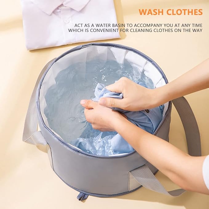 VALINK Collapsible Foot Bath Basin for Soaking Feet, Portable Foot Bath Tub Bag with Handles,travel washbasin for Travel Camping