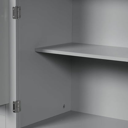 Favfurish 72" Tall Bathroom Storage Cabinet with Doors and Drawer,Modern Linen Cabinets w/Adjustable Shelves & Door Storage Rack,Freestanding Organizer for Bath Room,Study,Office,Kitchen Grey