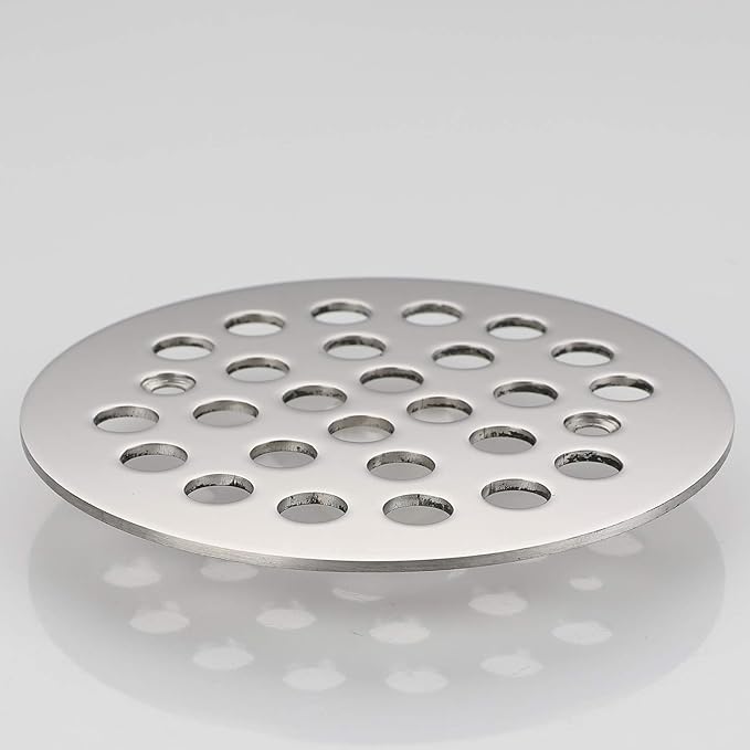 4-1/4Inch Screw-in Shower Strainer Drain Cover Replacement Floor Strainer Floor Drain, (Chrome)