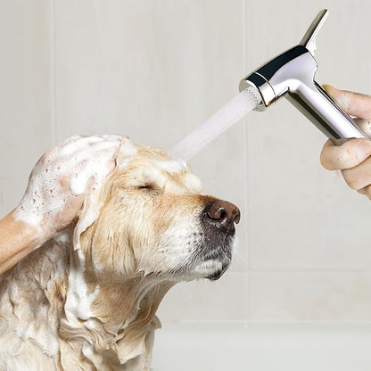 Pet Bathing Dog Shower Attachment Kit - Dog Washing Sprayer Set with Handheld Sprayer ，Water Hose, Shower Arm Diverter & No - Drill Adhesive Holder