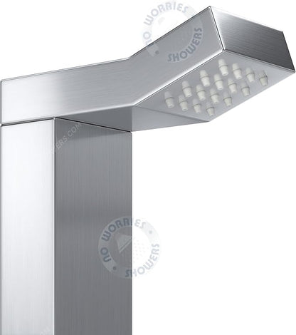 Bondi 316 Marine Grade Stainless Steel Outdoor Shower Panel-No Rust! Perfect for Swimming Pools, Backyards, Beach Houses, Resorts. Hot & Cold Water Connections, Wall Mounted or Freestanding Options.