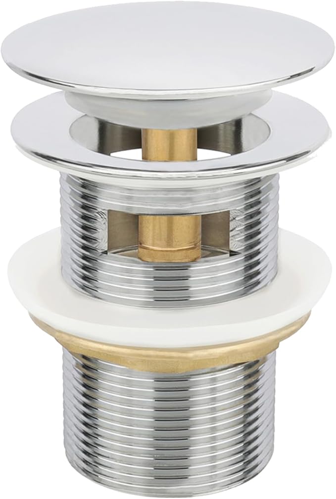 Tub Stopper Bathtub Drain, Brass Pop-up Freestanding Bathtub Drain Stopper, Fits Most Freestanding Tub Rough- in Kits(Chrome)