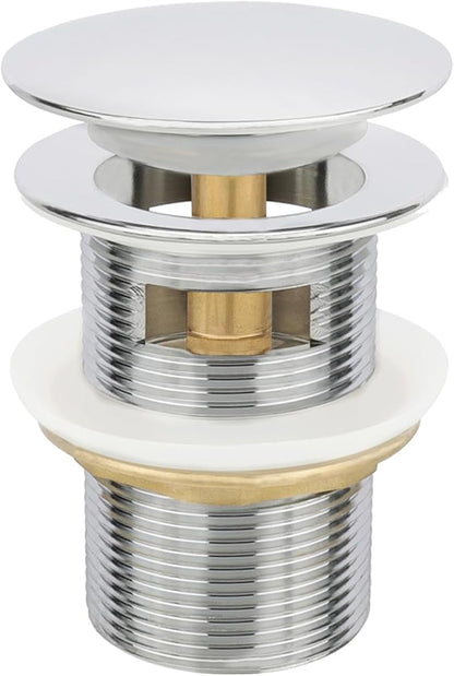 Tub Stopper Bathtub Drain, Brass Pop-up Freestanding Bathtub Drain Stopper, Fits Most Freestanding Tub Rough- in Kits(Chrome)