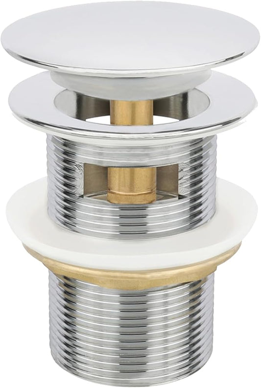 Tub Stopper Bathtub Drain, Brass Pop-up Freestanding Bathtub Drain Stopper, Fits Most Freestanding Tub Rough- in Kits(Chrome)