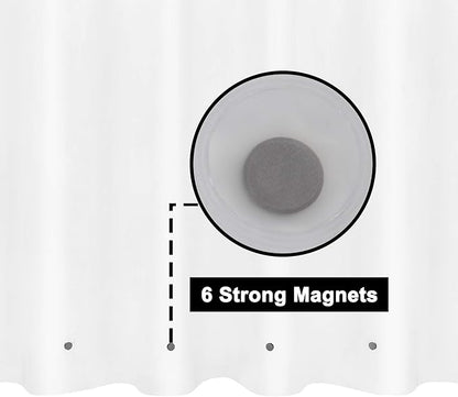 Barossa Design Long Shower Curtain Liner with 6 Magnets - 72" x 78", Waterproof PEVA Shower Liner for Bath Tub, PVC Free, Metal Grommets - Frost, 72x78