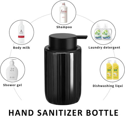 Soap Liquid Dispenser Ceramic with Easy-to-Press Pump Hand Liquid Dispenser (Can't Foam) for Shampoo Bathroom Countertop 13.5 oz