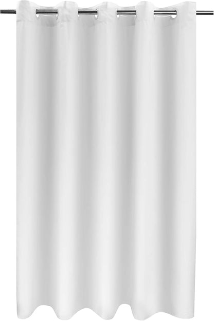 River Dream Fabric Shower Curtain No Hooks Needed - TPU Lining & No Liner Required, Hotel Shower Curtain for Bathroom with Built-in Hooks & Bottom Magnets, Waterproof, White, 71x74