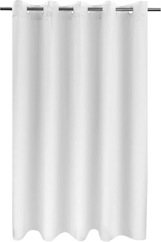 River Dream Extra Long No Hook Shower Curtain TPU Lining & No Required Liner, 71" x 86"(84") Hotel Fabric Shower Curtain for Bathroom, Bottom Magnets & Waterproof, White, 71x86