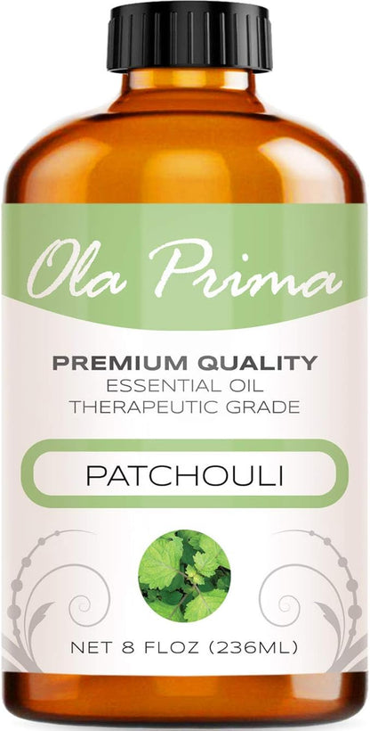 Ola Prima Patchouli Essential Oil 8 oz for Aromatherapy, Diffusers, Candle Making - (240ml)