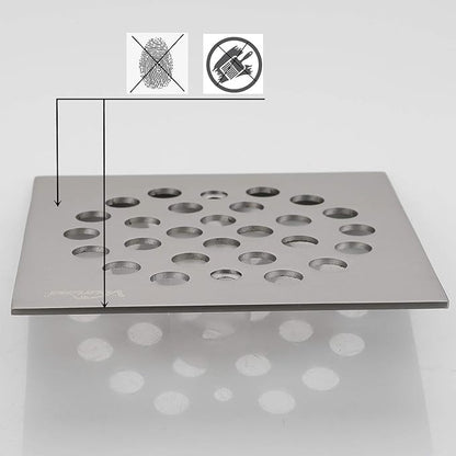 Square 4-1/4(4.25) inch Screw-in Shower Floor Drain Grate Strainer (Brushed Nickel)