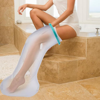 Cast Covers for Shower Leg, Waterproof Cast Cover for Showering, Cast Protector for Shower Adult, Shower Boots for Foot after Surgery, Full Leg, Thigh (Diameter - 7.9") Extra Long