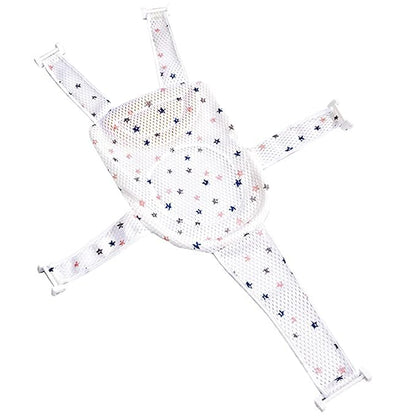 Baby Bath Seat Support Net Soft Headrest Baby Bath Cushion Pad, Breathable Newborn Infant Bathtub Shower Mesh Mat, Adjustable Shower Pad Portable Anti-Slip Bath Sling 0-18 Months, Stars (No Bathtub)