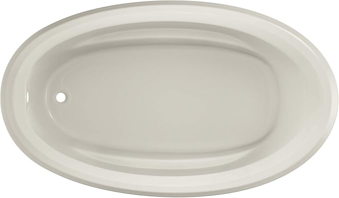 Jacuzzi SIGNATURE Acrylic Drop-In Bathtub, Soaking Sanctuary, Slip Resistant, Universal Drain Placement, 72" (L) x 42" (W), Oval, Oyster
