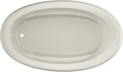 Jacuzzi SIGNATURE Acrylic Drop-In Bathtub, Soaking Sanctuary, Slip Resistant, Universal Drain Placement, 72" (L) x 42" (W), Oval, Oyster