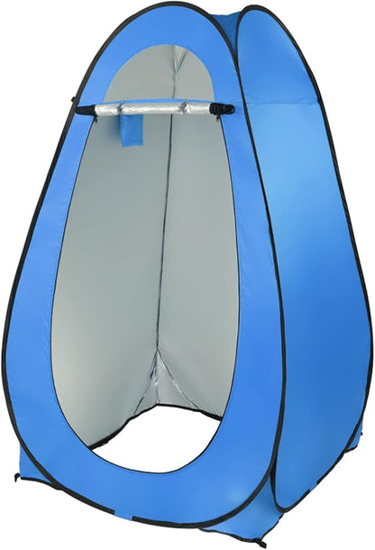 Pop Up Privacy Shower Tent,Portable Outdoor Bathroom Toilet Changing Dressing Room,Instant Rain Shelter for Camping & Beach,Lightweight & Sturdy, Easy Set Up, Foldable, with Carry Bag (Blue)