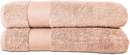 Hencely Bath Sheet Set of 2 - (35x64 Inches) - Luxury Extra Large Oversized Towels, 100% Cotton - Quick Dry, Highly Absorbent, Super Soft - Ideal for Spa, Hotel, Bathroom - (Bath Sheets 2 Pack, Peach)