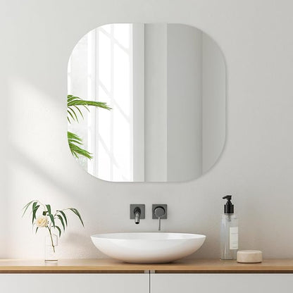 VASUHOME Frameless Bathroom Mirror, 20 x 20 Inch Wall Vanity Mirror, Large Wall Mounted Mirrors for Bathroom, Living Room, Bedroom, Entryway