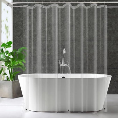 Extra Long Narrow Clear Plastic Shower Curtain Liner - Lightweight 54" x 79" Transparent Bathroom Shower Showroom Curtain Liner with Rustproof Metal Gromments and Weighted Magnet