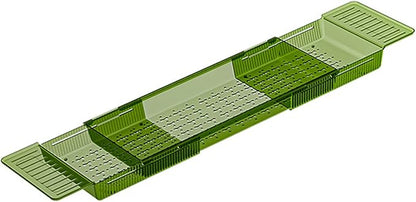 Bath Tray, Plastic Shower and Bath Shelf, Multifunctional Bathtub Bathroom Organizer for New Home, Mothers, Birthday Gifts (Green)