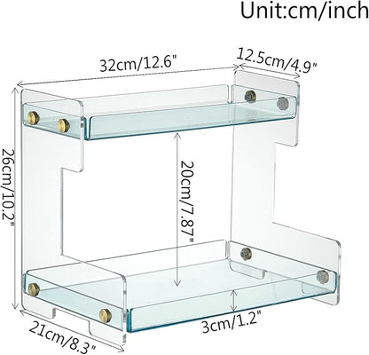 FFK Bathroom Organizer Countertop,2 Tier Bathroom Counter Organizer Kitchen Spice Rack Cosmetic Organizer,Countertop Storage Shelf for Bathroom, Kitchen, Living Room, Bedroom, Dressing Table