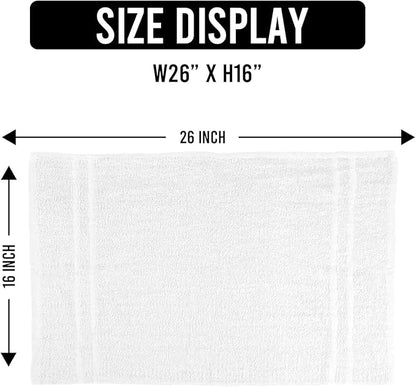 Hand Towels (Pack of 24) White Economy Towels Salon Towels - 100% Cotton Spa Towel – 16 x 27 Inches Highly Absorbable, Facial, Gym, Hair, Face Towel Bulk