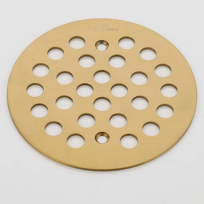 4-1/4Inch Screw-in Shower Strainer Drain Cover Replacement Floor Strainer Floor Drain (Brushed Gold)