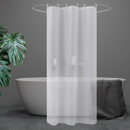 UFRIDAY Shower Stall Curtain 36x72 inches,Frosted Small Stall Shower Curtain Liner with 2 Magnets Plastic Waterproof Shower Curtain with Hooks