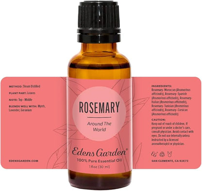 Edens Garden Rosemary Around The World Essential Oil- 100% Pure Premium Grade, Undiluted, Natural, Therapeutic, Aromatherapy, The Best for Diffuser, Skin, Face, Hair 30 ml (1 fl oz)