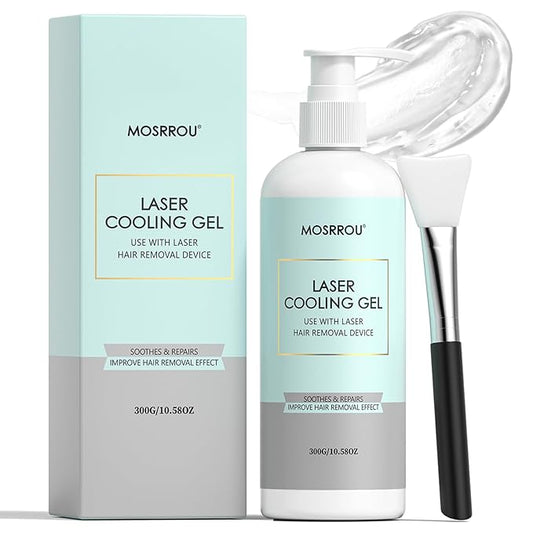 Cooling Gel for Hair Removal Device 300g Soothing Cooling Conductive Gel on Face Body Legs Arms Underarms for Woman and Men with Aloe Vera Centella Asiatica