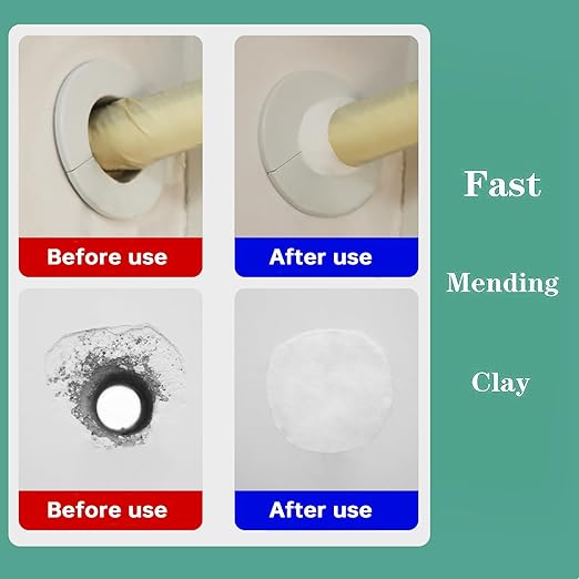 Pack of 4 White Seal Putty Waterproof Duct Seal Repair Sealing Clay, Quick Mending Mud for Drain Connection, Wall Hole, Air Conditioning Hole