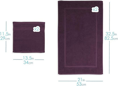 Hearth & Harbor Bath Mat Towels - 100% Ring Spun Cotton Luxury Towels - Ultra Soft & Highly Absorbent, Bathroom Towels, Floor Mat - Red