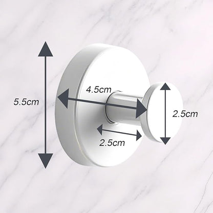 Suction Cup Hooks for Shower, 4 Pcs Stainless Steel Wall Shower Hooks for Bathroom Kitchen, Glass, Mirror,White